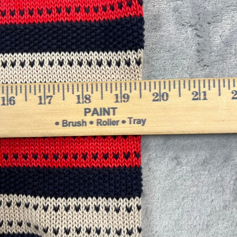 Marc By Marc Jacobs Sweater Top Womens L Blue Red Striped Linen Cotton Zip Back
